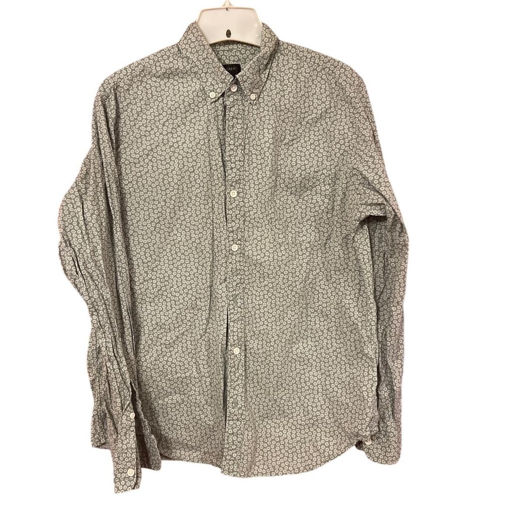 J. Crew Women's Green White Floral Button Down Medium